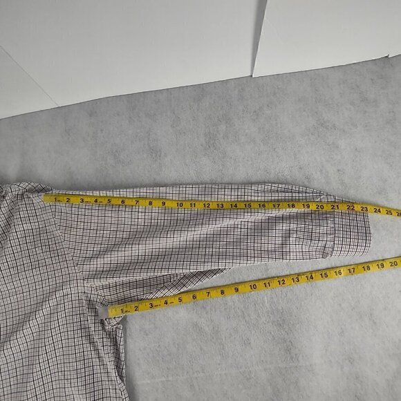Nautica Classic Fit 100% Cotton Checkered Button Down Long Sleeve Shirt Size 18 - Picture 9 of 13
